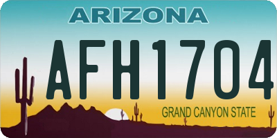 AZ license plate AFH1704
