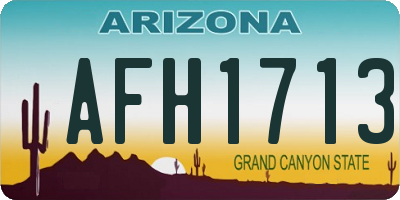 AZ license plate AFH1713