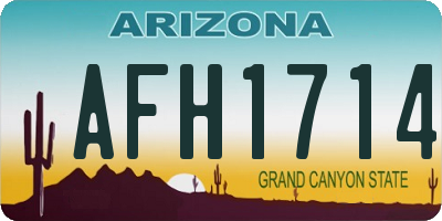 AZ license plate AFH1714