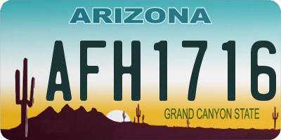 AZ license plate AFH1716