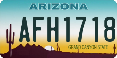 AZ license plate AFH1718