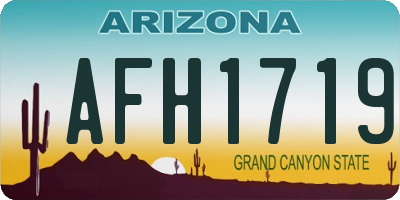 AZ license plate AFH1719