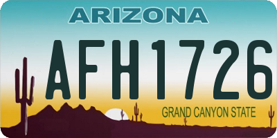 AZ license plate AFH1726