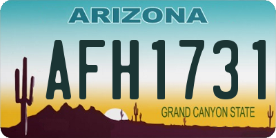 AZ license plate AFH1731