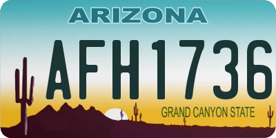 AZ license plate AFH1736