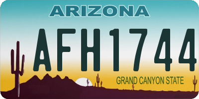 AZ license plate AFH1744