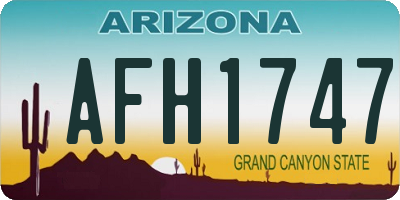 AZ license plate AFH1747