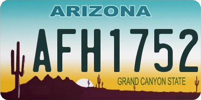 AZ license plate AFH1752