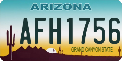 AZ license plate AFH1756