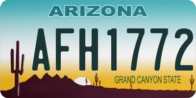 AZ license plate AFH1772