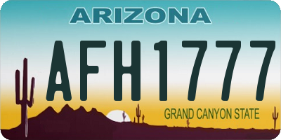 AZ license plate AFH1777