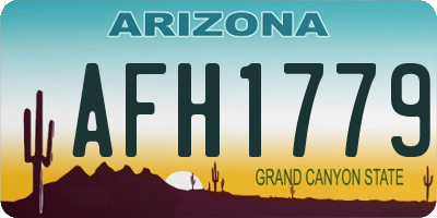 AZ license plate AFH1779