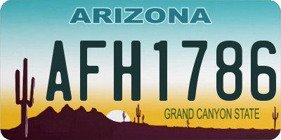 AZ license plate AFH1786