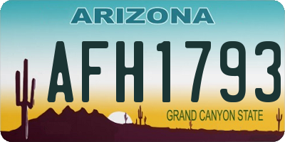 AZ license plate AFH1793