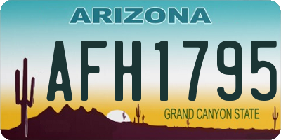 AZ license plate AFH1795