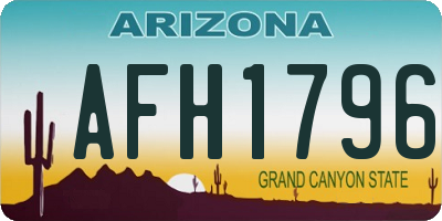AZ license plate AFH1796