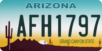 AZ license plate AFH1797