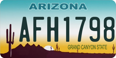 AZ license plate AFH1798