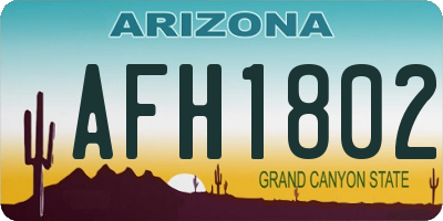 AZ license plate AFH1802