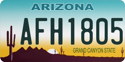 AZ license plate AFH1805
