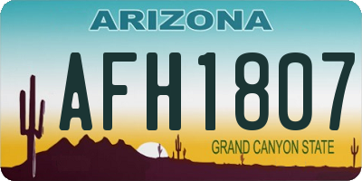 AZ license plate AFH1807
