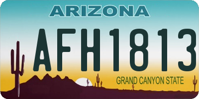 AZ license plate AFH1813