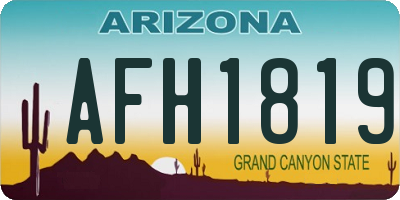AZ license plate AFH1819