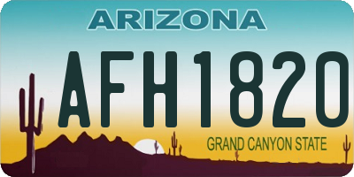 AZ license plate AFH1820