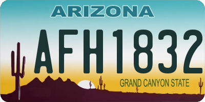 AZ license plate AFH1832