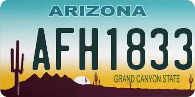 AZ license plate AFH1833