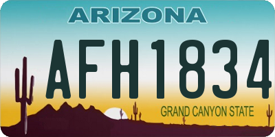 AZ license plate AFH1834
