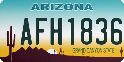 AZ license plate AFH1836