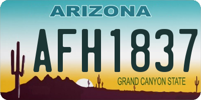 AZ license plate AFH1837