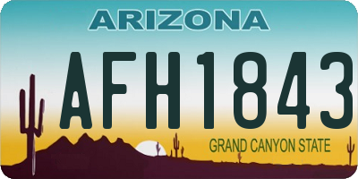 AZ license plate AFH1843