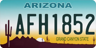 AZ license plate AFH1852
