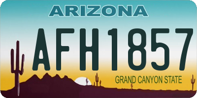 AZ license plate AFH1857