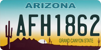 AZ license plate AFH1862