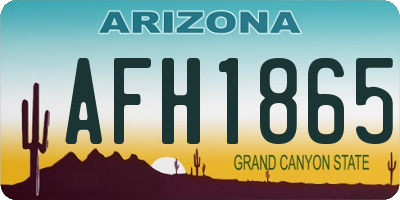 AZ license plate AFH1865