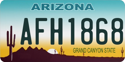 AZ license plate AFH1868
