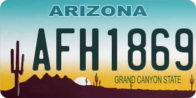 AZ license plate AFH1869