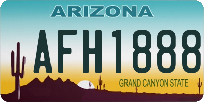 AZ license plate AFH1888