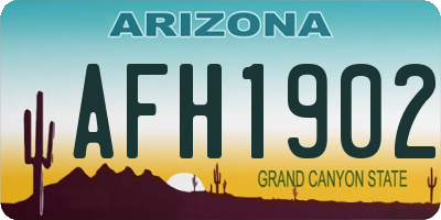 AZ license plate AFH1902