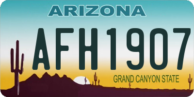 AZ license plate AFH1907