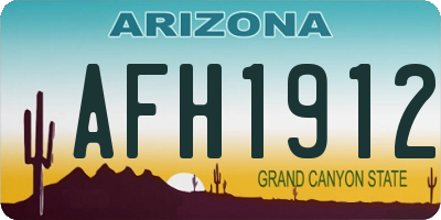 AZ license plate AFH1912