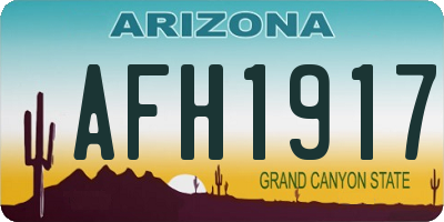 AZ license plate AFH1917