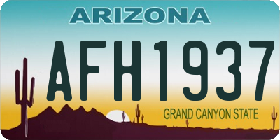 AZ license plate AFH1937