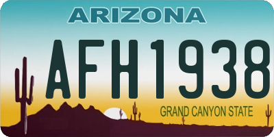 AZ license plate AFH1938