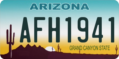 AZ license plate AFH1941
