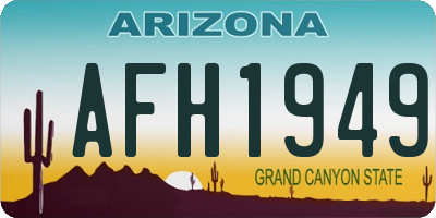 AZ license plate AFH1949