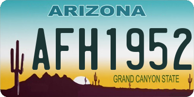 AZ license plate AFH1952